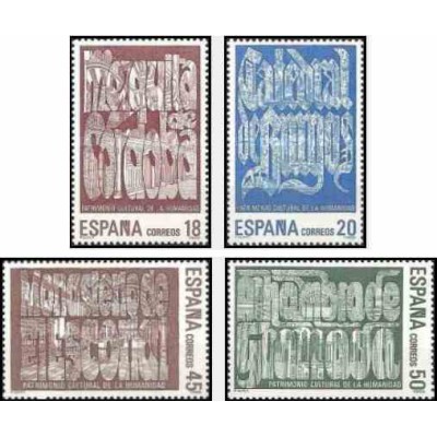 4 عدد تمبر میراث جهانی یونسکو  - اسپانیا 1988