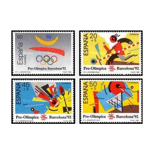 4 عدد تمبر بازیهای المپیک سئول ، کره جنوبی - اسپانیا 1988