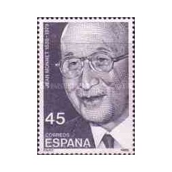1 عدد تمبر یادبود جان مون نت - بنیانگذار اتحادیه اروپا - اسپانیا 1988