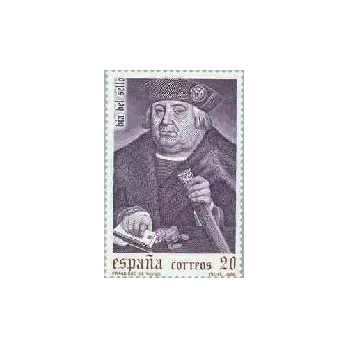 1 عدد تمبر روز تمبر - پرتره فرانسیسکو تازیس - اسپانیا 1988