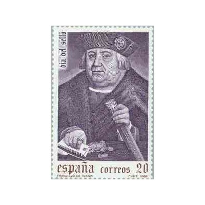 1 عدد تمبر روز تمبر - پرتره فرانسیسکو تازیس - اسپانیا 1988