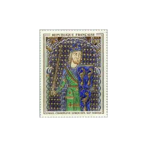 1 عدد تمبر تابلو نقاشی اثر جفری نمایشگاه لیموزین قرن دوازدهم - فرانسه 1964