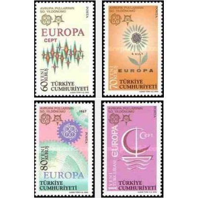 4 عدد تمبر مشترک اروپا - Europa Cept - یادبود 50مین سال تمبرهای اروپا - ترکیه 2005 قیمت7.6 دلار