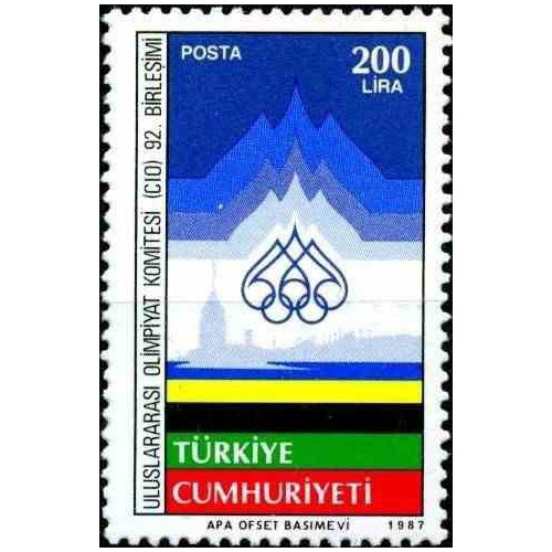 1 عدد تمبر 92مین نشست کمیته بین المللی المپیک - استانبول - ترکیه 1987 1 عدد تمبر 92مین نشست کمیته بین المللی المپیک - استانبول - ترکیه 1987
