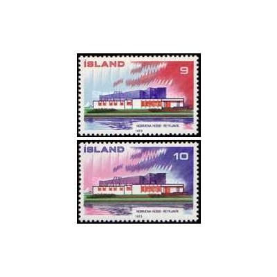 2 عدد  تمبر  خانه نوردیک در ریکیاویک - ایسلند 1973