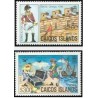 2 عدد تمبر سری پستی - جزائر ترکها و کایکو 1984 قیمت 14 دلار