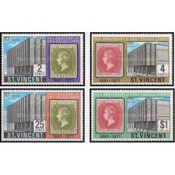 4 عدد تمبر یادبود صدمین سال اولین تمبر سنت وینسنت - سنت وینسنت 1971