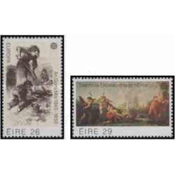 2 عدد تمبر مشترک اروپا - Europa Cept - تابلو نقاشی- ایرلند 1982 قیمت 6 دلار