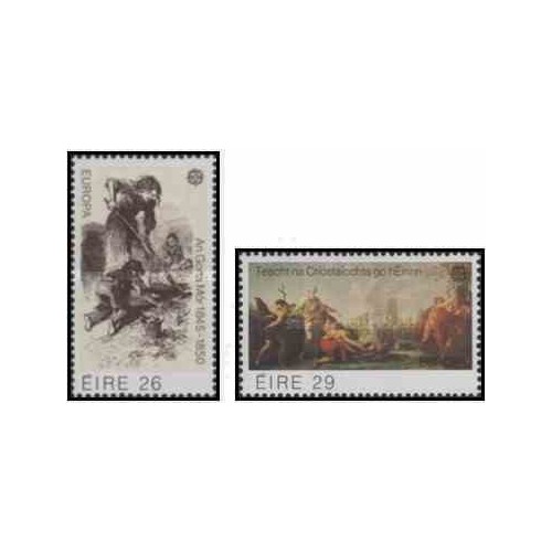 2 عدد تمبر مشترک اروپا - Europa Cept - تابلو نقاشی- ایرلند 1982 قیمت 6 دلار