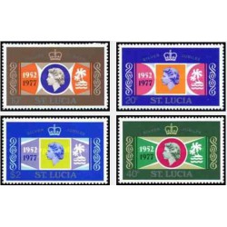 4 عدد تمبر 25مین سال سلطنت - سنت لوئیس 1977