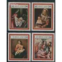 4 عدد تمبر کریستمس - تابلوهای نقاشی - ساموا 1969