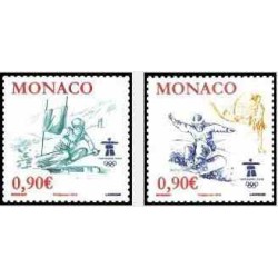 2 عدد تمبر المپیک زمستانی ونکور کانادا - موناکو فرانسه 2009 ارزش روی تمبر 1.8 یورو