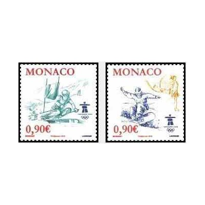 2 عدد تمبر المپیک زمستانی ونکور کانادا - موناکو فرانسه 2009 ارزش روی تمبر 1.8 یورو