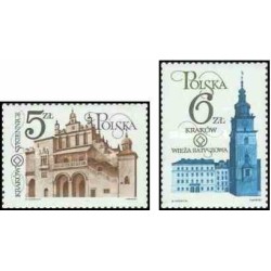 2 عدد تمبر بناهای تاریخی کراکوف  -  لهستان 1983