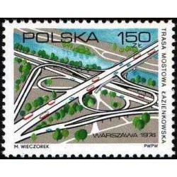 1 عدد تمبر افتتاح بزرگراه لازینکی - لهستان 1974