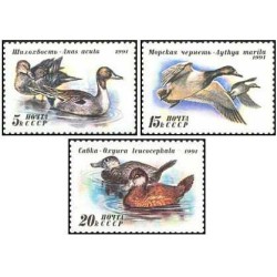 3 عدد  تمبر اردک ها  - شوروی 1991