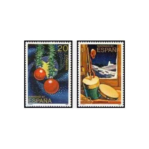 2 عدد تمبر کریستمس - اسپانیا 1987