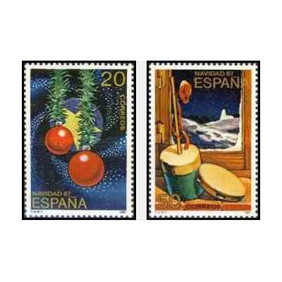 2 عدد تمبر کریستمس - اسپانیا 1987