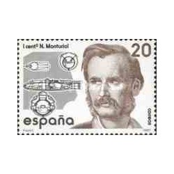 1 عدد تمبر صدمین سال مرگ نارسیس مونتوریول - مخترع زیر دریائی - اسپانیا 1987