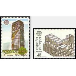 2 عدد تمبر مشترک اروپا - Europa Cept- معماری مدرن - اسپانیا 1987