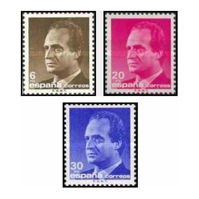 3 عدد تمبر سری پستی پادشاه خوان کارلوس اول - اسپانیا 1987