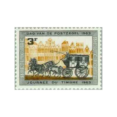 1 عدد تمبر روز تمبر - بلژیک 1963