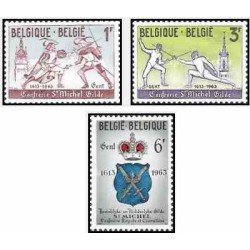 3 عدد تمبر 350مین سال نمایشگاه شمشیربازی سنت میشل - بلژیک 1963