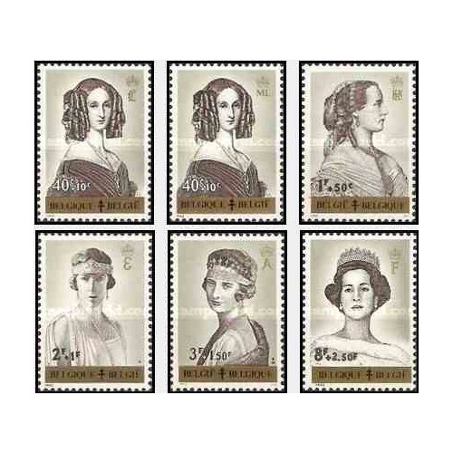 6 عدد تمبر مبارزه علیه سل - ملکه ها - بلژیک 1962