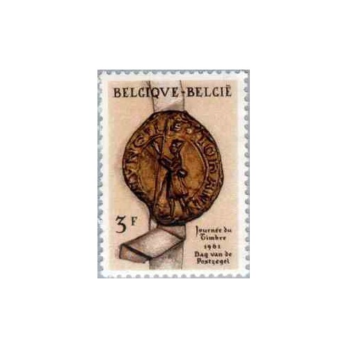 1 عدد تمبر روز تمبر - بلژیک 1961