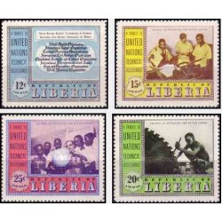 4 عدد تمبر کمکهای فنی سازمان ملل - پست هوائی -لیبریا 1954