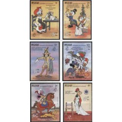 6 رقم از 8 تمبر سری نمایشگاه بین المللی تمبر فلیکس فرانس - کاراکترهای والت دیسنی - بکویا سنت وینسنت 1989