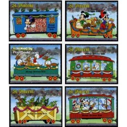 6 رقم از 8 تمبر سری کریستمس - کاراکترهای والت دیسنی - سنت وینسنت 1988 