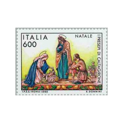 1 عدد تمبر کریستمس  - ایتالیا 1992