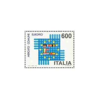 1 عدد تمبر بازار واحد اروپا - ایتالیا 1992