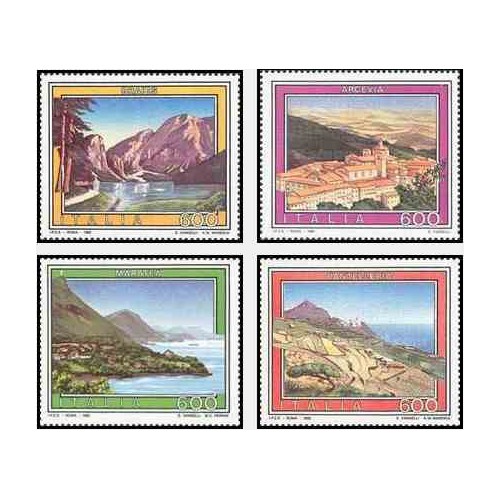 4 عدد تمبر تبلیعات توریست - تابلوهای نقاشی - ایتالیا 1992