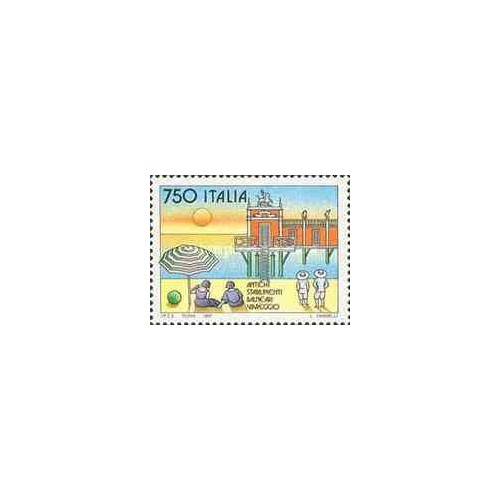 1 عدد تمبر تفرجگاههای ساحلی - ایتالیا 1992