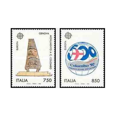 2 عدد تمبر مشترک اروپا - Europa Cept - ایتالیا 1992