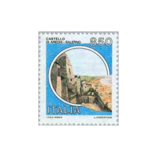 1 عدد تمبر سری پستی قلعه ها - ایتالیا 1992