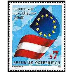 1 عدد تمبر الحاق اتریش به اتحادیه اروپا - اتریش 1995