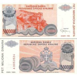 اسکناس 5.000.000 دینار - کرواسی 1993