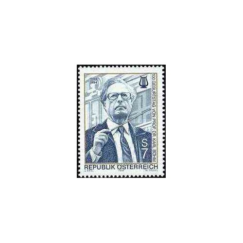 1 عدد تمبر یادبود کارل بوهم - رهبر ارکستر - اتریش 1994