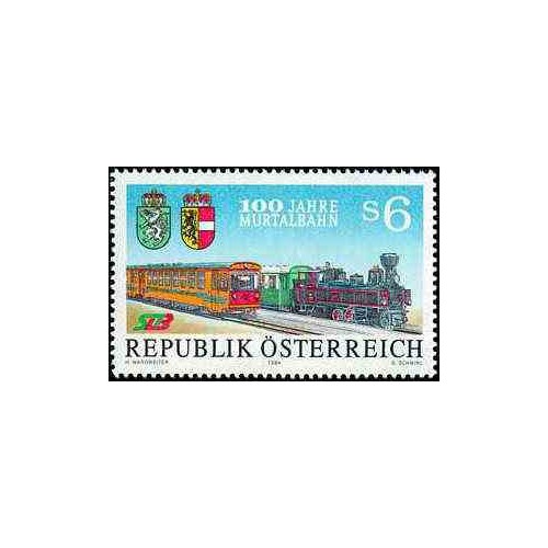 1 عدد تمبر صدمین سال راه آهن مورتال- اتریش 1994