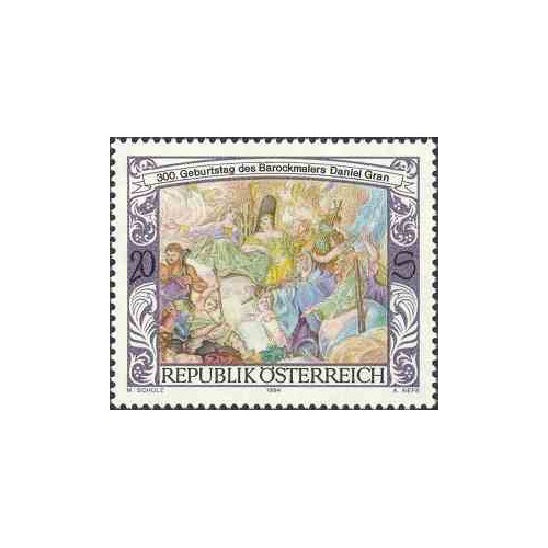 1 عدد تمبر 300مین سال تولد دنیل گرن- نقاش - اتریش 1994 قیمت 3.2 دلار