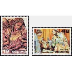 2 عدد تمبر کریستمس - اسپانیا 1986