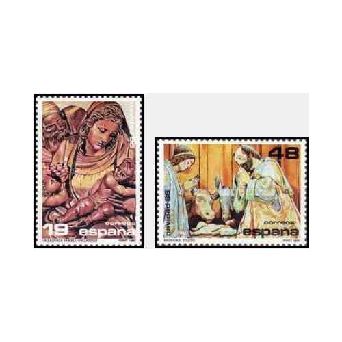 2 عدد تمبر کریستمس - اسپانیا 1986