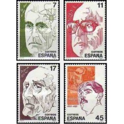 4 عدد تمبر چهره های سرشناس  -اسپانیا 1986
