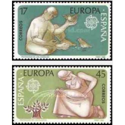 2 عدد تمبر مشترک اروپا - Europa Cept -اسپانیا 1986