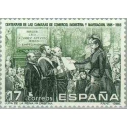 1 عدد تمبر صدمین سال اتاق بازرگانی - اسپانیا 1986