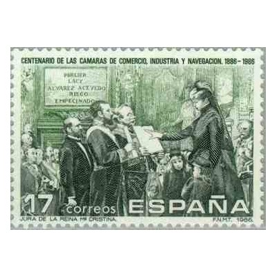1 عدد تمبر صدمین سال اتاق بازرگانی - اسپانیا 1986