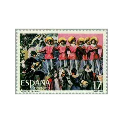 1 عدد تمبر کارناوال کادیز - تابلو نقاشی - اسپانیا 1986